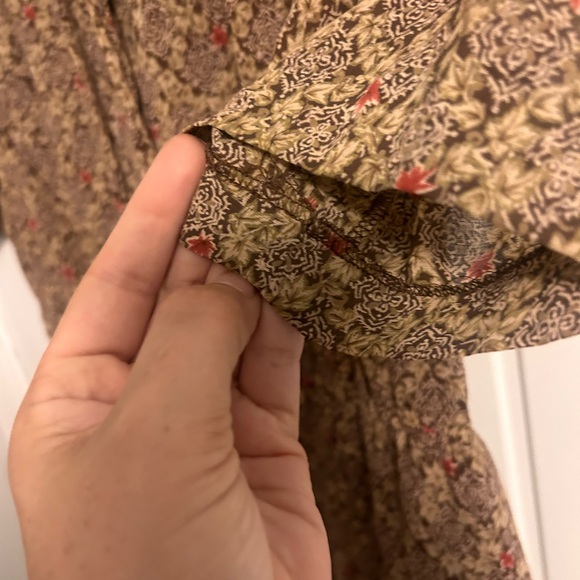Button Up vintage dress brown pattern size medium - Picture 5 of 6